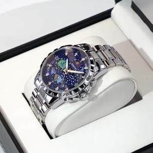 Mens Starry Sky Van Gogh Quartz Watch Fashion Business Watch Waterproof Small Three Pin Watch Mens