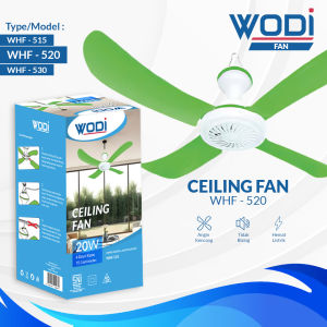 Wodi Kipas Angin Gantung Plafon Ceiling Fan Helifan 4 Baling - FREE ONGKIR Jabodetabek