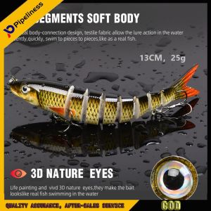 Pipeliness Multi jointed swimbait 13CM25gfishing lures 8 segments crankbait hard swim bait sinking fish bass 13CM25g