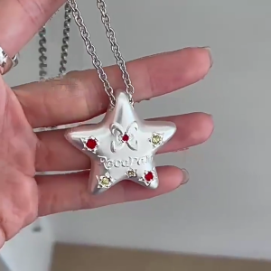 Ngôi sao may mắn cảm hứng dopamine Khăn Choàng Cổ Zircon Mặt dây chuyền hợp kim Vòng cổ cho mặc hàng ngày và dịp đặc biệt