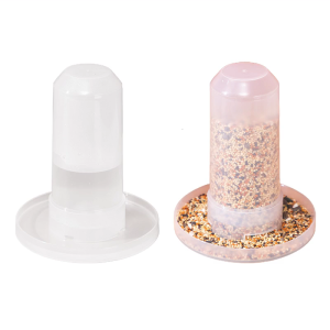 Chicken Poultry Transparent Design Feed Bucket Outdoor Practical Bird Feeder Drinker Plastic and Water Dispenser