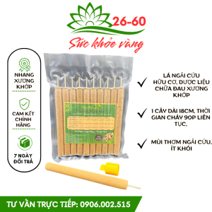 Nhang Ngải Cứu Hữu Cơ Loại Dài 18cm Cao Cấp - Dụng Cụ Diện Chẩn Bùi Quốc Châu