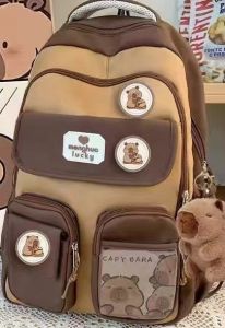 New Cute Capybara Kids School Bag （6-15Y) Waterproof large capacity Childrens School backpack  Spine Protection Load Reduction Primary Students School backpacks