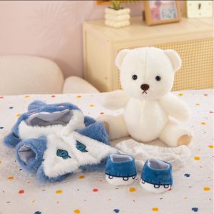 oldlaiben 30cm Shark Bear Plush Toy Stuffed Animal Doll Removable Clothes Cute Bear Gift for Kids Hadiah