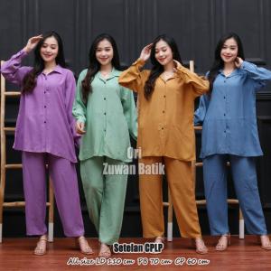 BISA COD Setelan Lengan Panjang Wanita Terbaru / One Set Tie Dye Polos / Setelan Wanita Terbaru 2022 / Setelan Wanita Kekinian