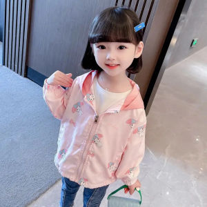 2024Kawaii Sanrio My Melody Girls Hooded Jacket การ์ตูนอะนิเมะลำลองแขนยาวเด็กฤดูใบไม้ผลิฤดูใบไม้ร่วงเสื้อเด็ก Clothing