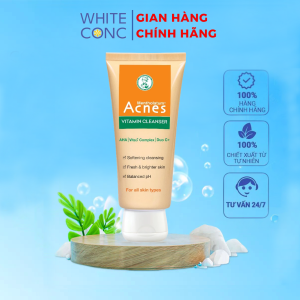 Sữa rửa mặt vitamin làm sáng da mờ sẹo thâm dạng kem Acnes Vitamin Cleanser 100g