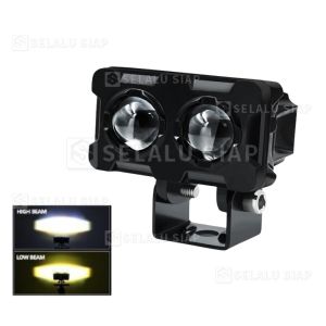 Lampu Sorot Tembak Laser SQL LED Motor Mobil Foglamp 60W SQL 2PCS 2 Mata 2 Warna High Low Putih Kuning Driving Waterproof Lampu Tembak Sorot LED Mini Laser Gun Sangat terang Universal Lampu Tembak Laser Led Mini 2 Warna