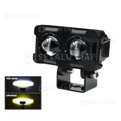 2PCS Lampu Led Laser SQL 3 Mata Lampu Sorot Laser 3 Mata 2 Warna Putih-Kuning Lampu Tembak Mobil Super Terang Tahan Dir Tahan Debu