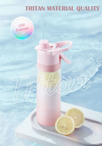 [SG STOCKS]Hydroflaskwater bottleSpray water cup Tritan portable cup Multi functional fitness anti fall sports water cup Female student plastic cuptravel bottle