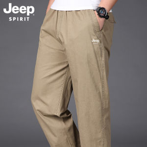 JEEP SPIRIT Mens Pants Oversized Casual Cargo Pants Summer Thin Section Loose Straight Fit Outdoor Mens Black Pants