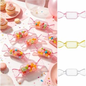 LUMINOU 10pcs Transparent Mini Candy Box Candy Shape Party Decor Candy Container Cute Earrings Jewelry Box Wedding