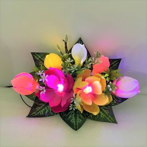 Hoa Mộc Lan Trang Trí Mẫu Ngang 20 x 40 cm Có Đèn Sáng