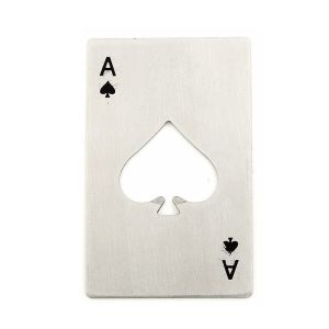 Poker Beer Bottle Opener Stainless Steel Credit Card Size Beer Opener Ace of Spades Poker Shaped Can Opener for Bar Party Tools