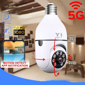 🎁ผลิตภัณฑ์ดั้งเดิม + Gratis Ongkir🎁กล้องวงจรปิดไร้สาย PTZ 5G กล้องหลอดไฟกล้อง IP 1080P พร้อม LED ไนท์วิชั่น IR Yi Iot