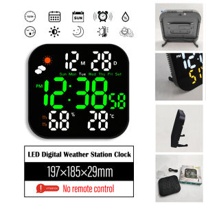 LED Weather Wall Clock with Multifunction Display & Alarm – For Office & Living Room