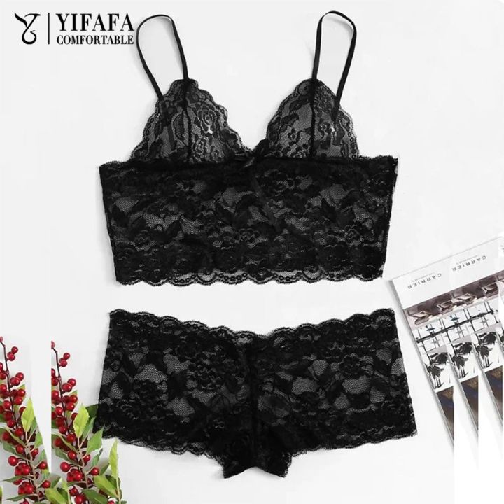 Three Point Bra Sexy Bra Set Lace Suspenders Three-point Lingerie Buy 1 Pcs Black Bra ...