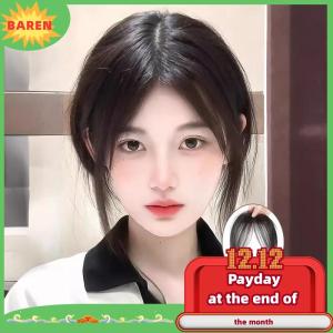 BAREN วิกผมหน้าม้าปลอมทำจากผมหน้าม้าทำจากสังเคราะห์มีปอยผมต่อผมหน้าม้าแบบธรรมชาติที่มองไม่เห็น