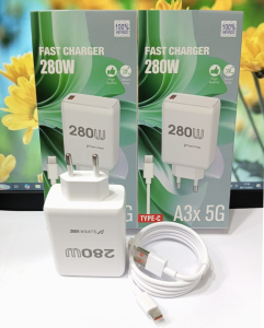 Charger Super VOOC 280W Fast Charger For OPP A3X 5G Batok Adapter + Kabel USB Support Fast Charging