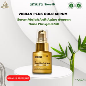 Amura Vibrant Plush Gold Serum Wajah 20ml – Mencerahkan  Atasi Kerutan dan Bekas Jerawat