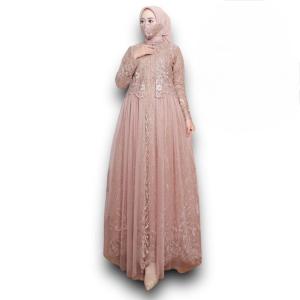 GAMIS BUSUI FULL BRUKAT SHIREEN FREE MASKER/ MAXI FASHION SERAGAM MUSLIM KONDANGAN PESTA WISUDA TERBARU