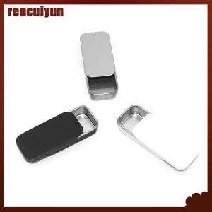 rencuiyun กล่องดีบุกขนาดเล็กกล่องดีบุกรูปทรงสี่เหลี่ยมผืนผ้ากล่องเก็บยาเม็ดแบบกดทำจากดีบุก