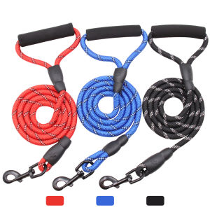 Sentexin Reflective Dog Leash Pet Training Walking Round Rope Durable Nylon Traction Rope for Cat Small Medium Large Dog Pet Supplies
