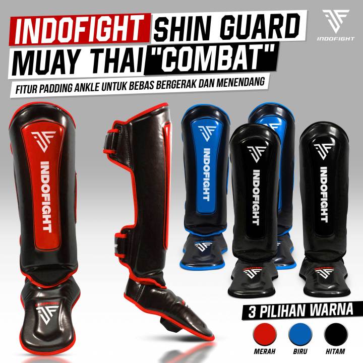 Shinguard Indofight Pelindung Kaki Muaythai Shin Guard Muay Thai Deker Muaythai Deker Muaythai Shinguard MMA GLH3