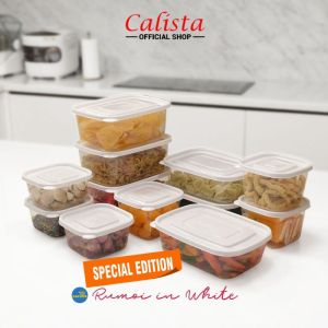 [SIZE BESAR] Calista Rumoi PutihToples Sayur Set Food Storage Set Tempat Wadah Penyimpanan Makanan Tempat Bumbu Dapur Set Lunch Box Set Toples Kulkas Set Storage Box
