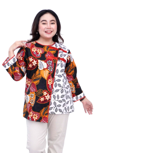 Atasan Batik Blouse Big Size Wanita Lengkap L-XL-2L-3L-4L-5L-6L-7L Model Blus Jumbo Seragam Batik / Atasan Big Size / Blus Batik Jumbo Kerja Wanita / Pakaian Kerja Jumbo Wanita Formal