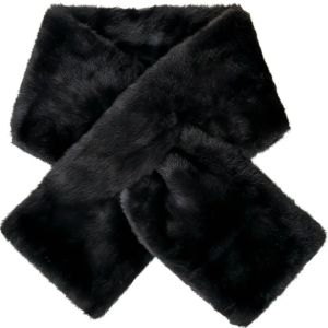 HOTOTO Solid Color Plush Scarf Faux Fur Soft Cross Scarf All‑match Short Neck Wrap Autumn Winter