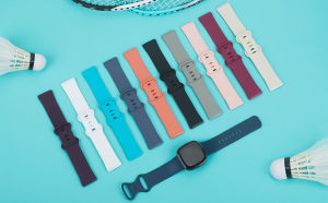 2Pcs Sport Bands Compatible with Fitbit Versa 3/Fitbit Sense Bands Large Small Soft TPU Waterproof Breathable Accessories Strap Replacement Wristband Women Men for Versa 3 Smart Watch