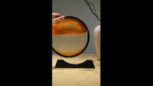 Sacesr Modern Automatic Deep Blue & Black Flip-Over Hourglass Tabletop Decor No Electricity Needed Desk Accessory B8T9H