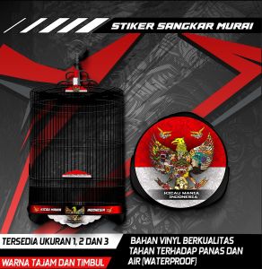 Stiker Decal Sangkar Burung Murai Sangkar Bulat Custom High Quality Desain Garuda Anti Air