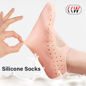CCW 1Pair Silicone Insole Gel Sock Foot Care Tool Feet Protector Pain Relief Crack Prevention Moisturize Dead Skin Removal Sock