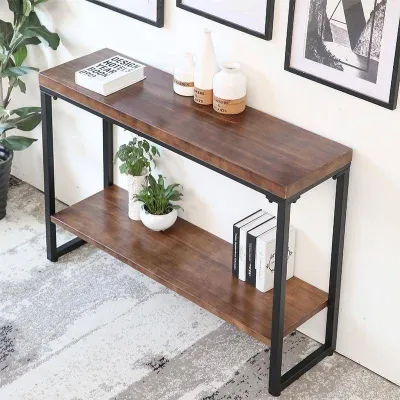 Simple and modern foyer table solid wood long and narrow table with a supply table against the wall table back several tables foyer table dining side cabinet