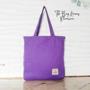 Carravelle Store tote bag kanvas / tas wanita totebag risleting polos bisa custom sablon TOTE 013 C