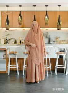 SHIREN Gamis Haji Umroh Set French KhimarBy Bermerks Syari Ceruty babydoll Premium Mewah All Size