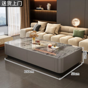 Rock plate tea table living room home 2025 new light luxury modern simple tea table small apartment floor TV cabinet set