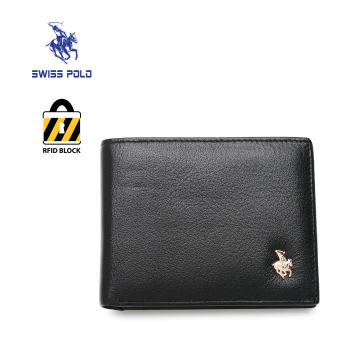 SWISS POLO Genuine Leather RFID Long & Short Wallet SW 168 Series Black ...