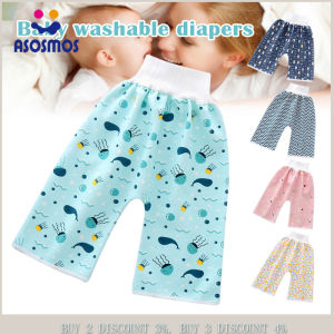 ASM Baby Infant Diaper Training Pants Skirts Kid Reusable Waterproof Leak-proof High Waist Belly-protecting Diaper Trousers Pants Urine Pants Adjustable Toilet Training Pants 1-12Y