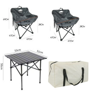 camping 1 piece 53 camping table 2 pieces folding portable picnic chairs complete set of portable picnic equipment