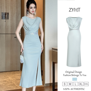 ZYHT womens dress Liuli Green dress fit dress suit dress work dresses lxury dresses wedding dresses attendance dresses party dresses evening dresses 11518