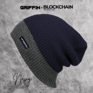 Topi Kupluk Pria Dewasa Rajut Blockchain Beanie Hat Naik Gunung Hangat Double Layer