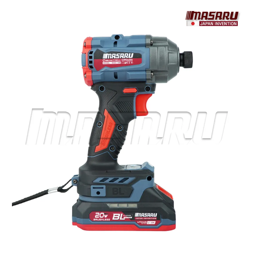 MASARU รุ่น SCDI-145 แรงบิด 250 N.m ไขควงกระแทกไร้สาย 20 V มอเตอร์บลัสเลส สว่านกระแทก สว่านmasaru พร้อมใช้งาน