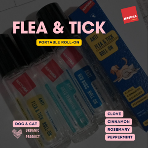 Natura Ticks Roll On Oil for Dog Cat (Portable & Organic)