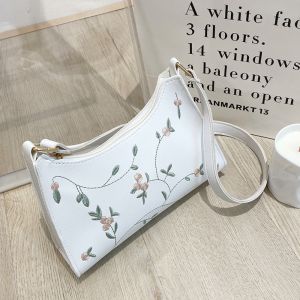 COSE Casual Creative For Girls Embroidery PU Leather Small Handbag Mini Messenger Bags Shoulder Bags Women Underarm Bag Korean Handbag