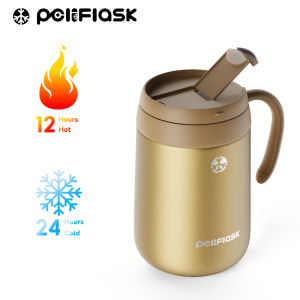 Peliflask 500ml/17oz Stainless Steel Coffee Mug With Leakproof Lid Vacuum Insulation Cup