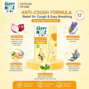 Happy Noz Official Anti-Cough Patch for Baby & Kids | Phlegm Cough & Breathing Relief Sticker
