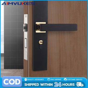 Door lock aluminum alloy mute european style master door bedroom lock door knob double lock【24 hours Delivery】COD